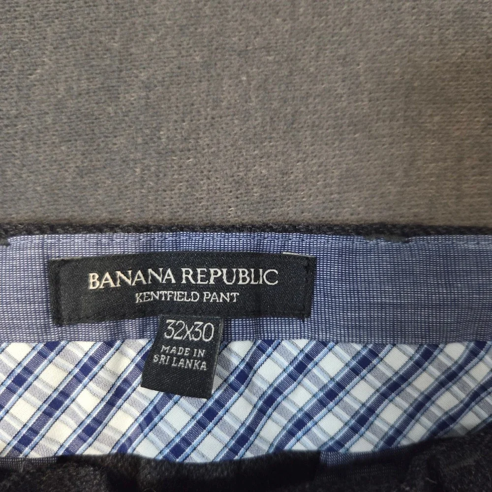 Banana Republic Kentfield Pant Mens 32x30 Charcoal Grey Wool Blend Trousers